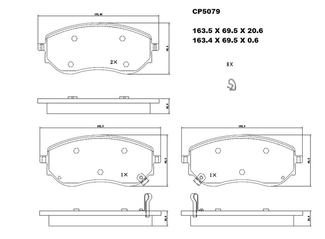 Ceramic Brake Pads CP5079 - Premier Performance Auto Parts