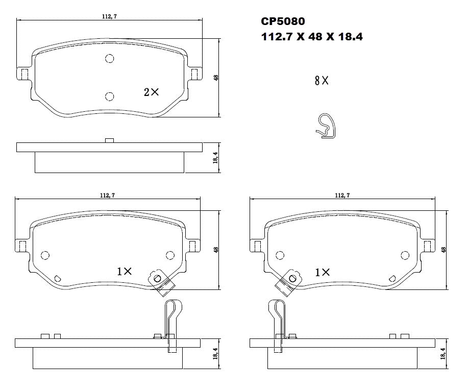 Ceramic Brake Pads CP5080 - Premier Performance Auto Parts