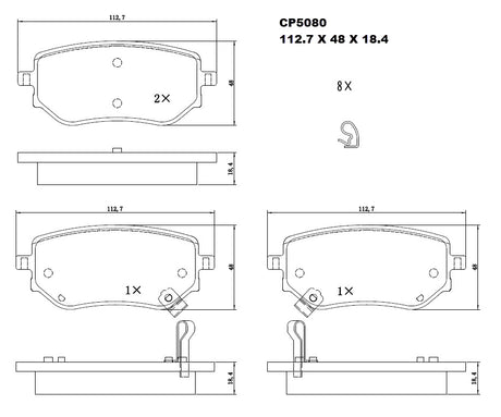 Ceramic Brake Pads CP5080 - Premier Performance Auto Parts