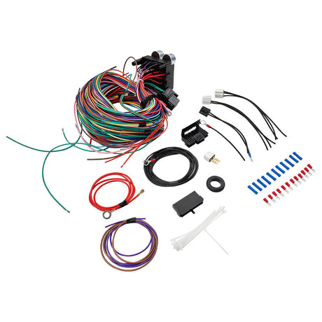 Universal 12 Circuit Wiring Harness Kit 12V Muscle Car Street Hot Rod XL Wires - Machter