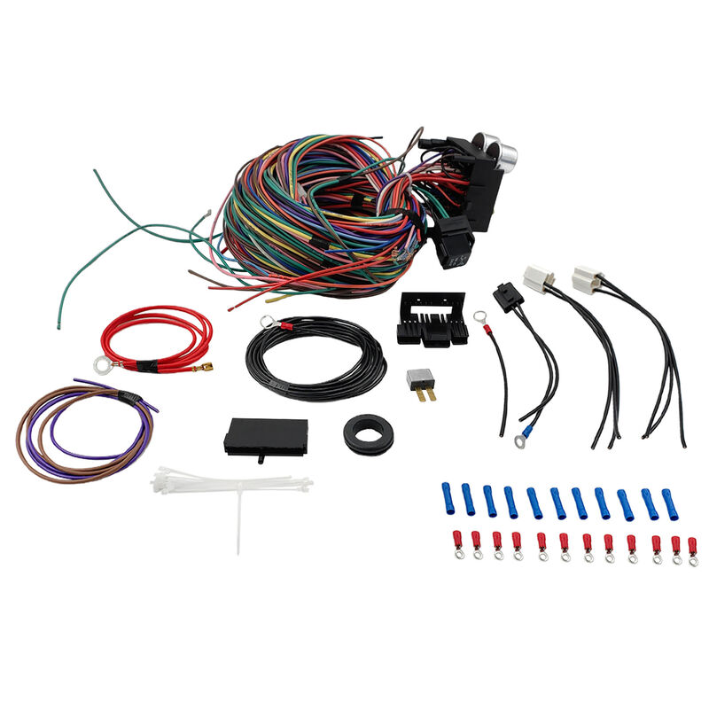 Universal 12 Circuit Wiring Harness Kit 12V Muscle Car Street Hot Rod XL Wires CPLIT-UN12 - Machter