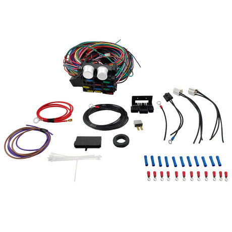 Universal 12 Circuit Wiring Harness Kit 12V Muscle Car Street Hot Rod XL Wires - Machter