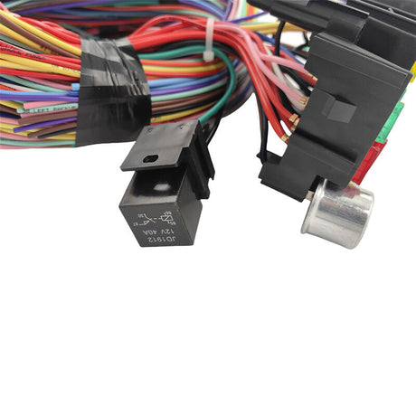 21 Circuit Wiring Harness Kit Extra Long Wires With 17 Fuses & Panel - Machter