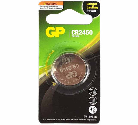 Battery Lithium Coin Cell Remote 3V CR2450C1 - GP