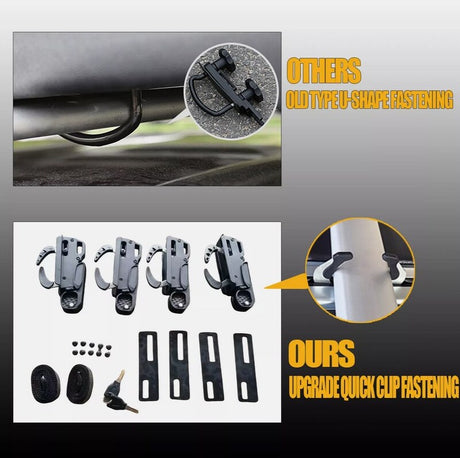 360L Glossy Black Roof Box With Key Lock Fit For Rhino Rack Masterfit Roof Top Box - Machter
