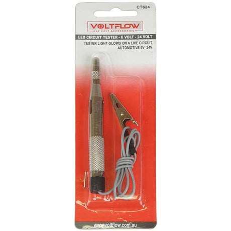 Circuit Tester 6, 12 & 24 Volt - Brass / Metal Housing - Voltflow