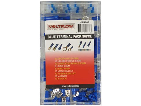 Terminal Pack With 90 Piece Assortment - Voltflow Blue