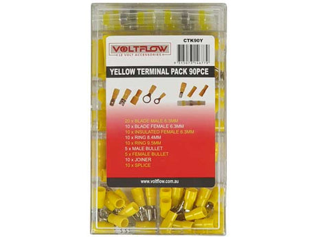 Terminal Pack With 90 Piece Assortment - Voltflow Yellow