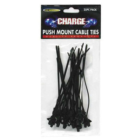 Cable Tie - Push Mount Type 2.5 x 100mm 25 Piece | Universal Auto Spares