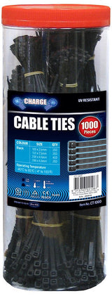 Cable Ties - 1000 Piece Mixed Sizes Trade Pack | Universal Auto Spares