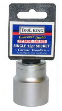 Socket 1/2" DR x 28mm 12-PT STD CR-V Drive Chrome Metric & SAE - Tool King | Universal Auto Spares