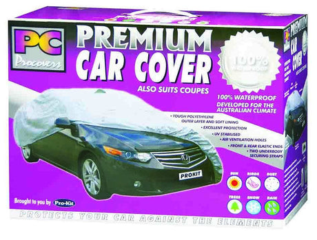 Car Cover Extra Large 100% Waterproof 210” X 70” X 47” (533 X 178 X 119mm) | Universal Auto Spares