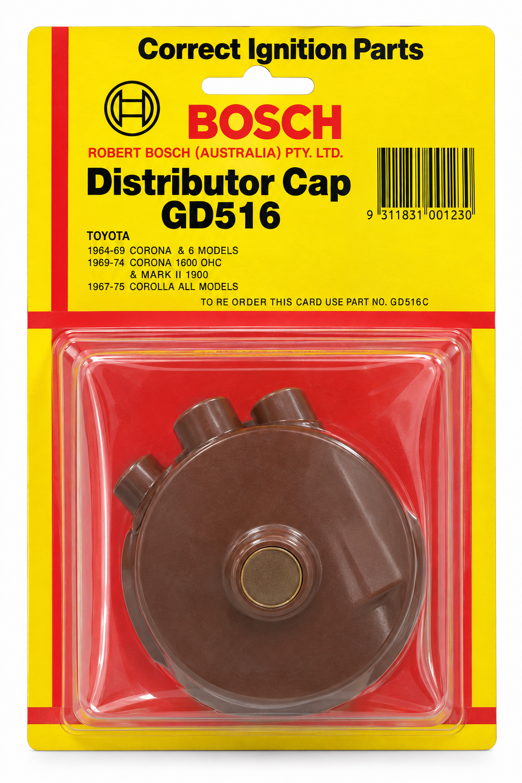 Distributor Cap Fits Toyota EP308 GD516 - Bosch