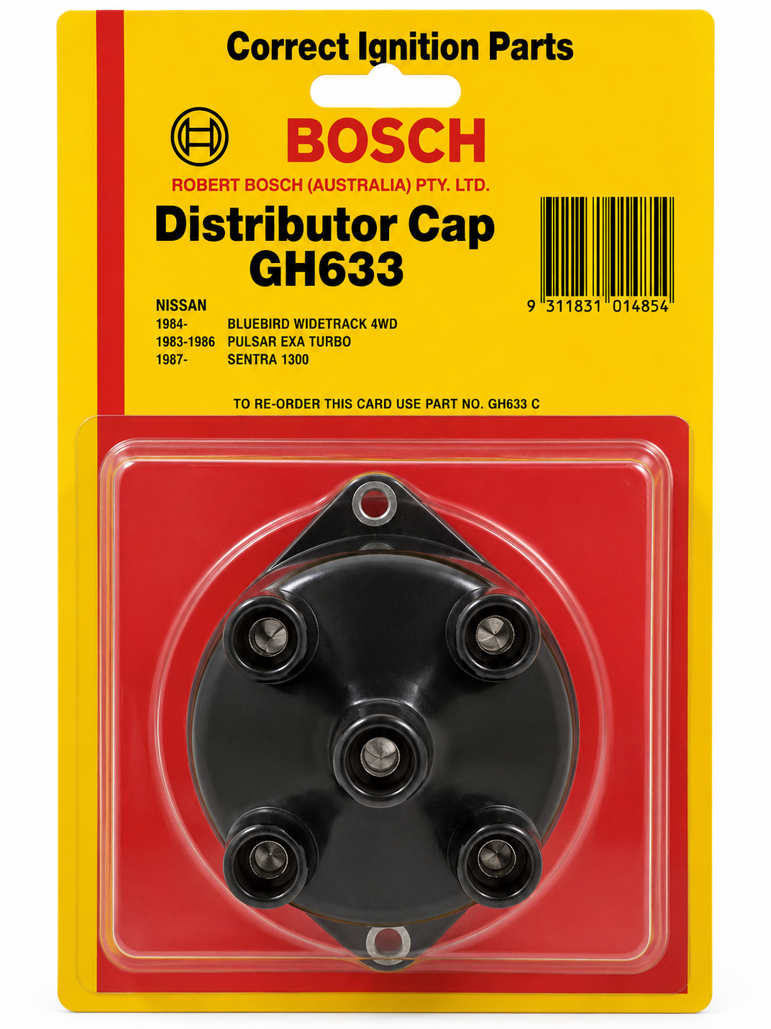 Distributor Cap Fits Nissan EP769 GH633 - Bosch
