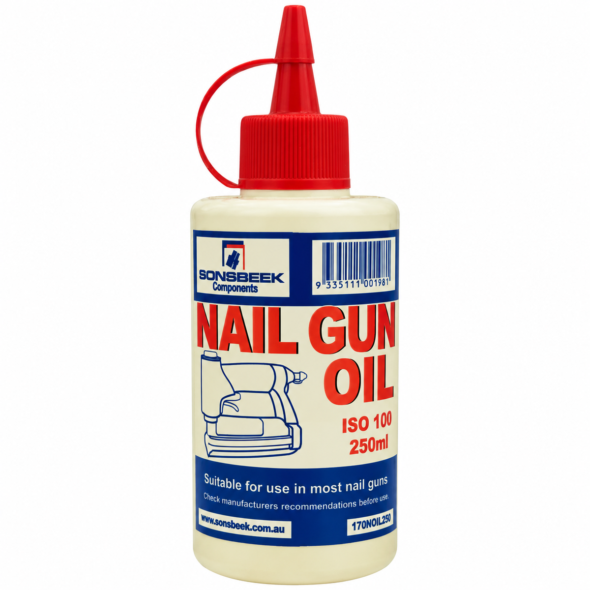 Nail Gun Oil ISO 100 250ml - SONSBEEK