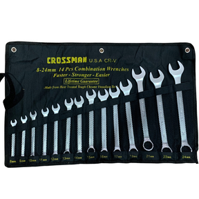 14 Pieces Combination Wrenches 8-24mm with Case - Crossman