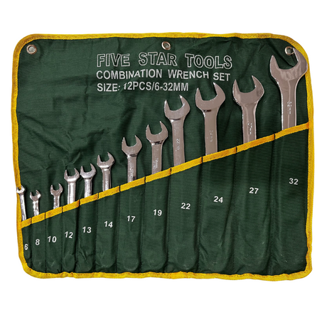 12 Pieces Combination Wrench Set 6-32mm - Five Star Tools | Universal Auto Spares