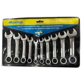 10 Piece Stubby Spanner Set 10mm-19mm - Maxtop