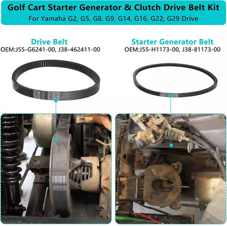 Golf Cart Drive Starter Belt Fit For Yamaha G2 G5 G8 G9 G14 G16 G22 G29 J55-G6241-00 DB-YMA001 - Machter