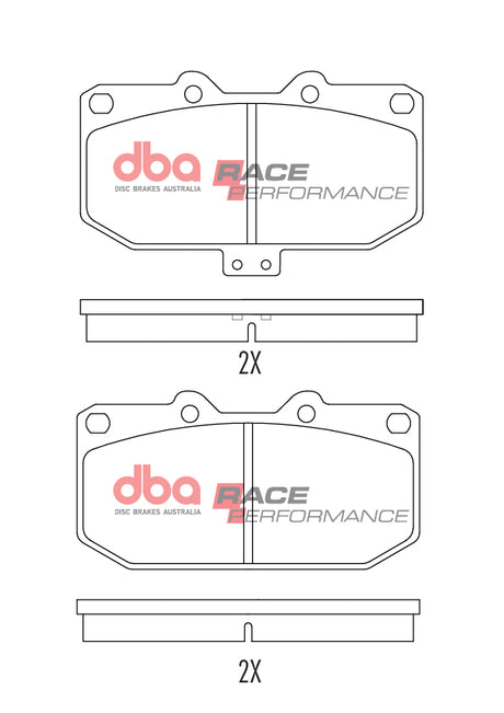 Race Brake Pads Nissan SKYLINE/300ZX & Subaru Imprezza 1989-2004 Front DB1170RP - DBA | Universal Auto Spares