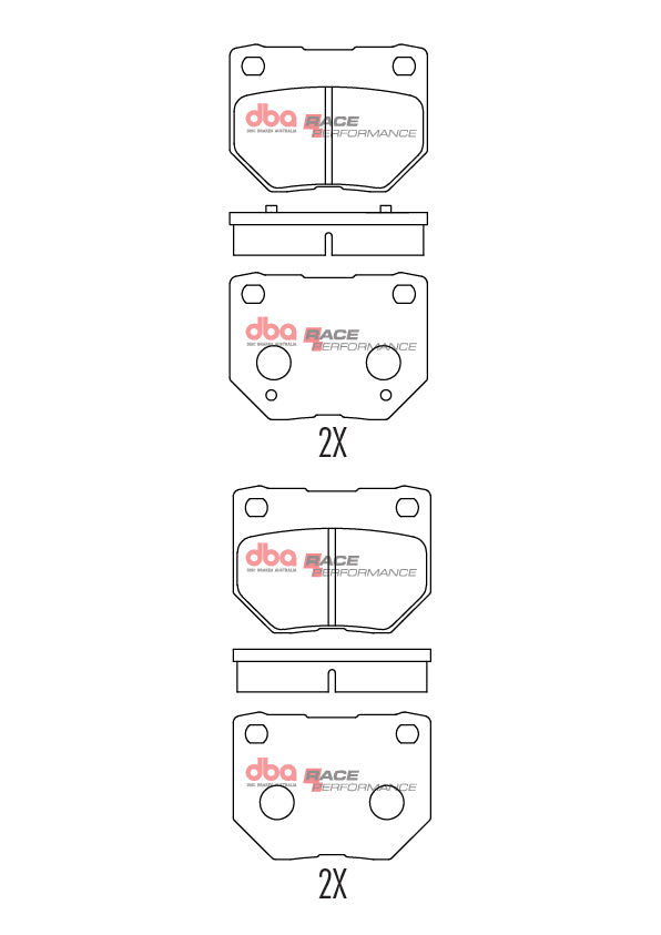 Race Brake Pads Nissan & Subaru 1989-2007 Rear DB1220RP - DBA