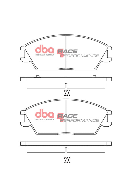 Race Brake Pads Hyundai 1986-2014 Front DB1252RP - DBA | Universal Auto Spares