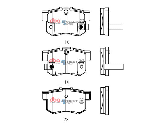 Ssev Street Series Brake Pads Honda Insight Hybrid/Crz Hybrid 2010 On Rear DB1265SSEV - DBA