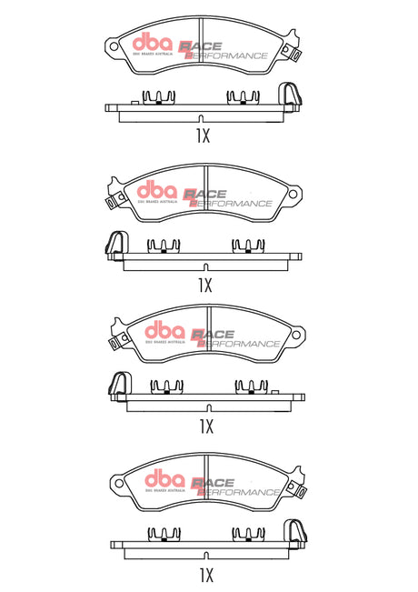 Race Brake Pads Chev/Ford/Holden & Pontiac 1988-2002 Front DB1353RP - DBA | Universal Auto Spares