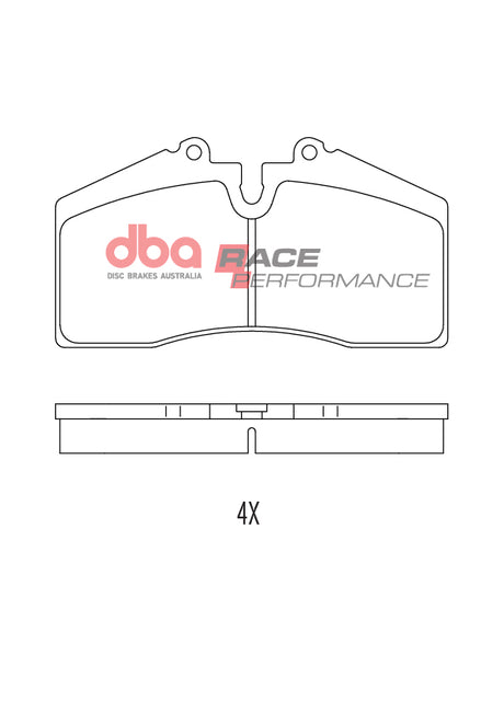 Race Brake Pads Holden Hsv Harrop 4 Piston Vt-Vx Front DB1355RP - DBA | Universal Auto Spares