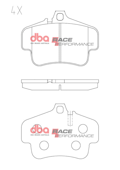Race Brake Pads Porsche Noise Supression Provision Deleted. Does Not Effect Fitment. 911 996/997 1999-2012 Front & Rear DB1401RP - DBA | Universal Auto Spares