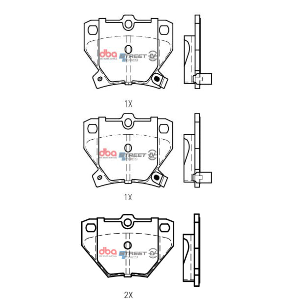 Ssev Street Series Brake Pads Toyota Prius Hybrid 1997 2009 Rear DB1429SSEV - DBA