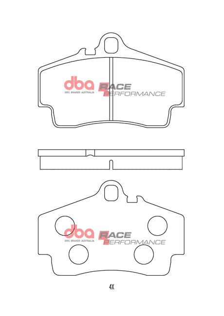 Race Brake Pads Porsche Boxter 1996-2005 Rear DB1467RP - DBA | Universal Auto Spares