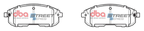 Ss Street Series Brake Pads Nissan Maxima & Stagea 2002-2014 Front DB1485SS - DBA | Universal Auto Spares