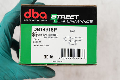 Sp Performance Brake Pads Subaru 2001-2014 Front R90 Approved DB1491SP - DBA | Universal Auto Spares