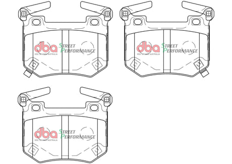 Sp Performance Brake Pads Kia Stinger V6 Twin Turbo 2018 On Rear DB15004SP - DBA | Universal Auto Spares