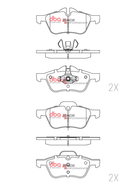 Race Brake Pads Bmw Mini Cooper 2002-2014 Front DB1500RP - DBA | Universal Auto Spares