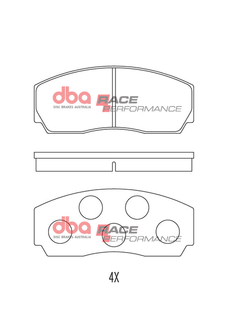Race Brake Pads Suits Ap CP2340D43/CP9449-/CP3215D50/5200D50 Family Caliper DB15010RP - DBA | Universal Auto Spares