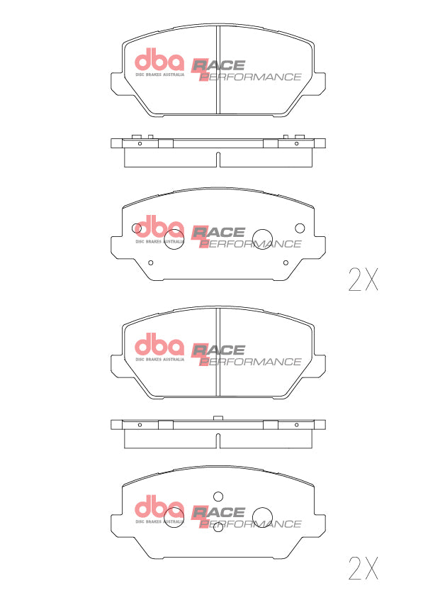 Race Brake Pads Hyundai I30N/VELOSTER 2018 On Front DB15012RP - DBA