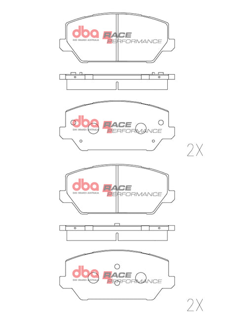Race Brake Pads Hyundai I30N/VELOSTER 2018 On Front DB15012RP - DBA | Universal Auto Spares