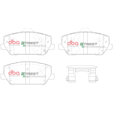 Sp Street Performance Brake Pads Hyundai I30N/VELOSTER 2018 On Front DB15012SP - DBA | Universal Auto Spares