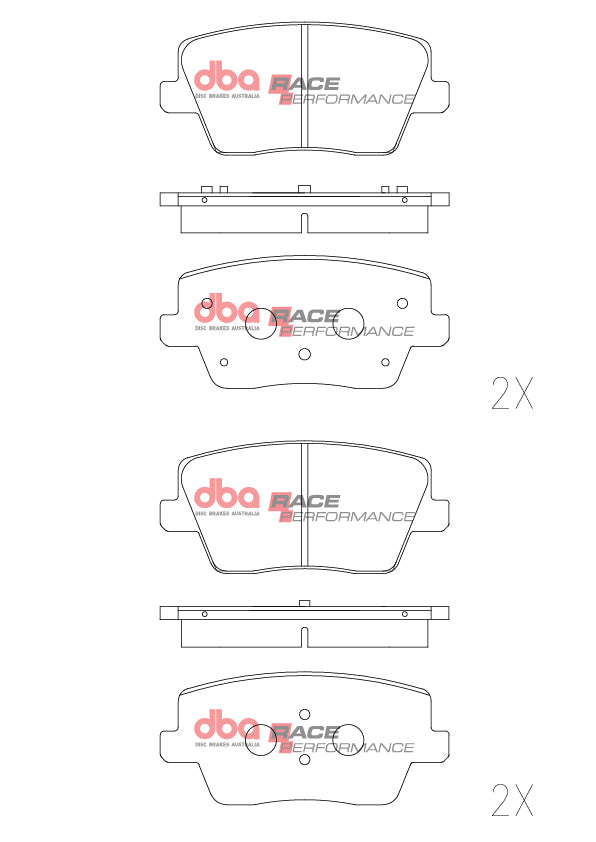 Race Brake Pads Hyundai I30N/VELOSTER 2018 On Rear DB15013RP - DBA