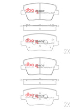 Race Brake Pads Hyundai I30N/VELOSTER 2018 On Rear DB15013RP - DBA