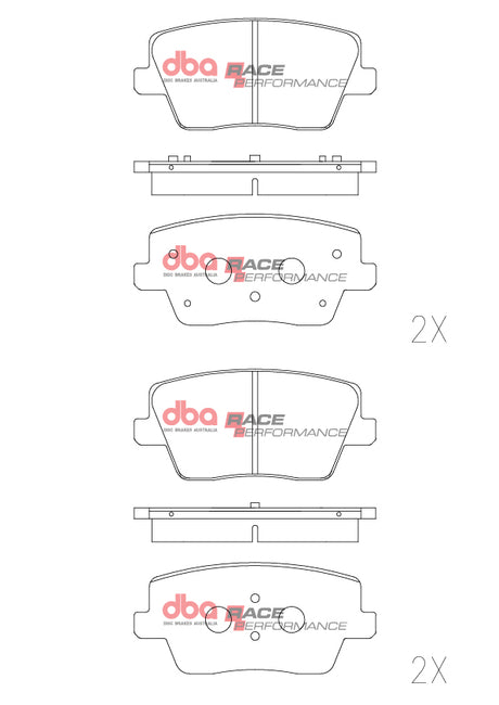 Race Brake Pads Hyundai I30N/VELOSTER 2018 On Rear DB15013RP - DBA | Universal Auto Spares