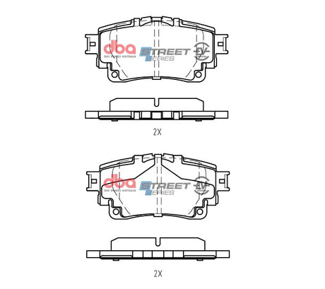 Ssev Street Series Brake Pads Toyota Corolla Hybrid 2018 On/Yaris Cross Hybrid 2020 On Rear DB15044SSEV - DBA | Universal Auto Spares