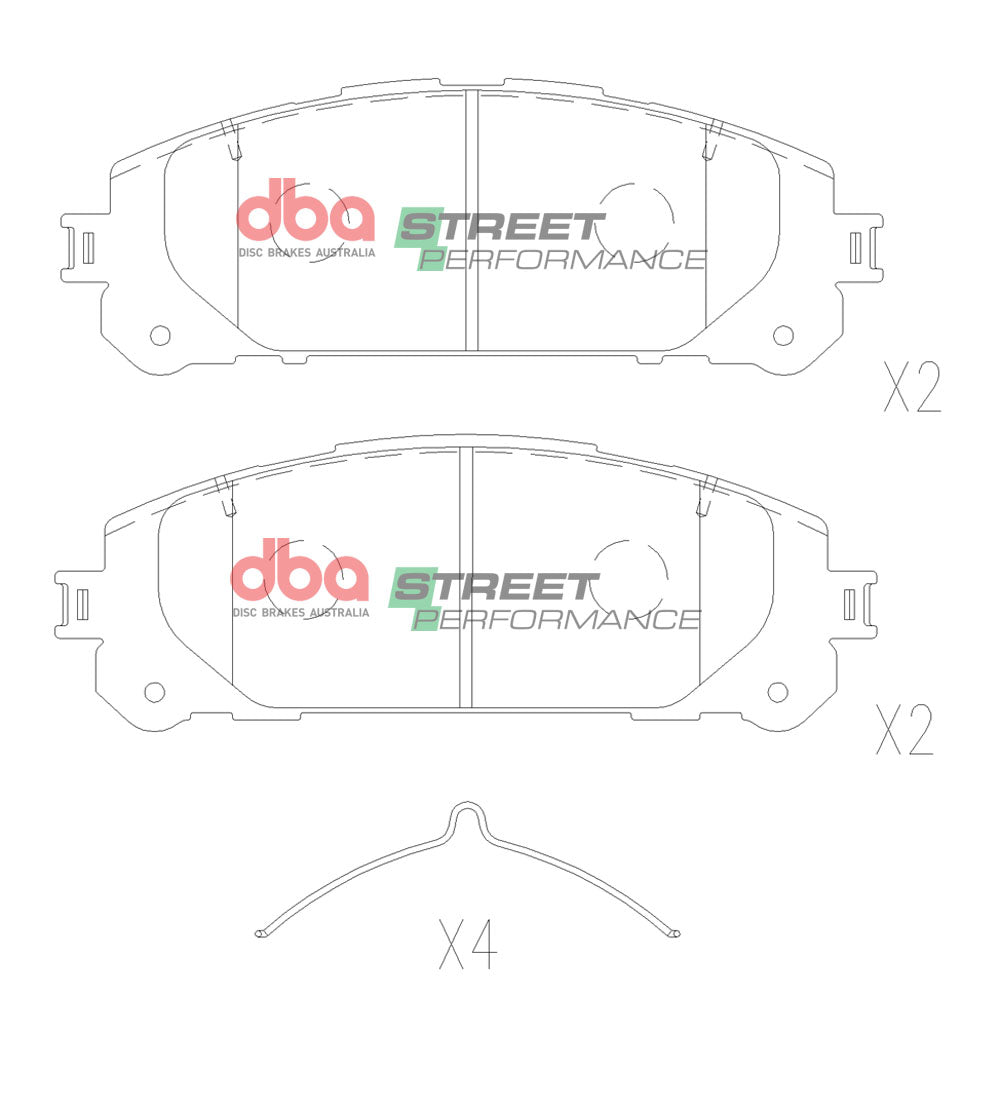 Sp Street Performance Brake Pads Toyota Highlander/Kluger 2020 2021 On Front DB15067SP - DBA