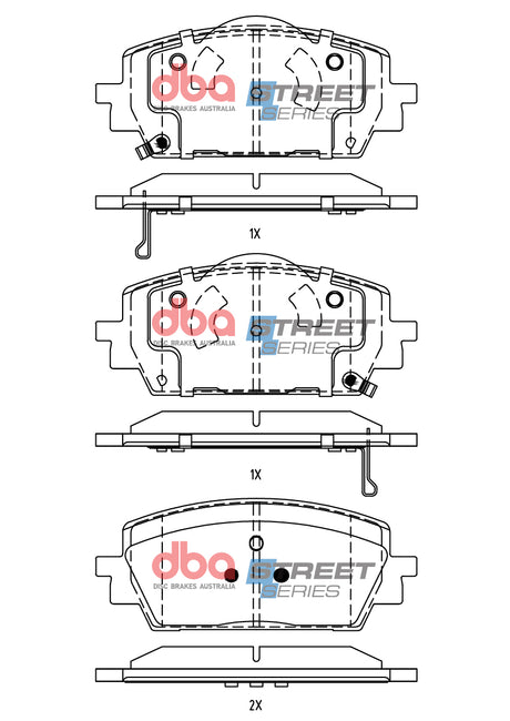 Ss Street Series Brake Pads Hyundai Santa Fe/Hybrid Hybrid Elite/Kia Sorento 2020 -> Front DB15071SS - DBA | Universal Auto Spares