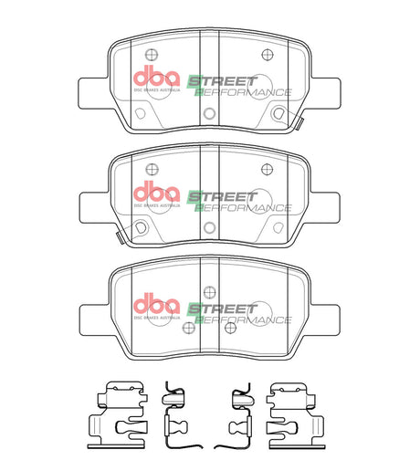 Sp Street Performance Brake Pads Hyundai Santa Fe/Kia Carnival/Sorrento 2020 -> Rear DB15072SP - DBA | Universal Auto Spares