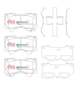 Sp Street Performance Brake Pads Toyota Landcruiser 300 Series 2022 -> Front With Shims Clips And Abutment Clips DB15077SP - DBA