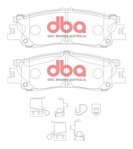 Sp Street Performance Brake Pads Toyota Landcruiser 300 Series 2022 -> Rear With Shims Clips And Abutment Clips DB15078SP - DBA
