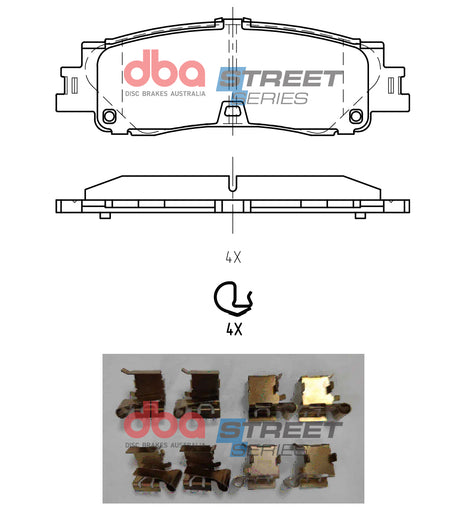 Ss Street Series Brake Pads Toyota Landcruiser LC300 Series 2022 -> Rear DB15078SS - DBA